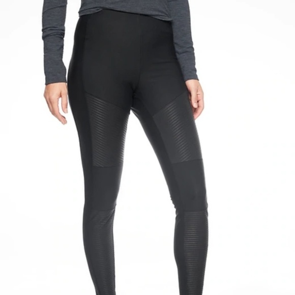 Athleta Pants - Athleta Madison Moto Tights size 12T Black